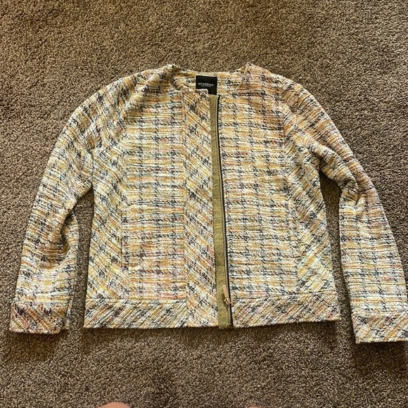 Liverpool Los Angeles Collarless Tweed Zip Jacket - Picture 1 of 8